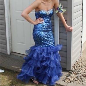 Royal blue mermaid prom dress